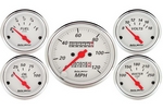 5 PC. GAUGE KIT, 3-1/8" & 2-1/16", MECH. SPEEDOMETER, ARCTIC WHITE